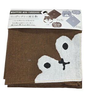 Mini Furoshiki Wrapping Cloth 50cm x 50cm Brown Cute Fox Design sustainability